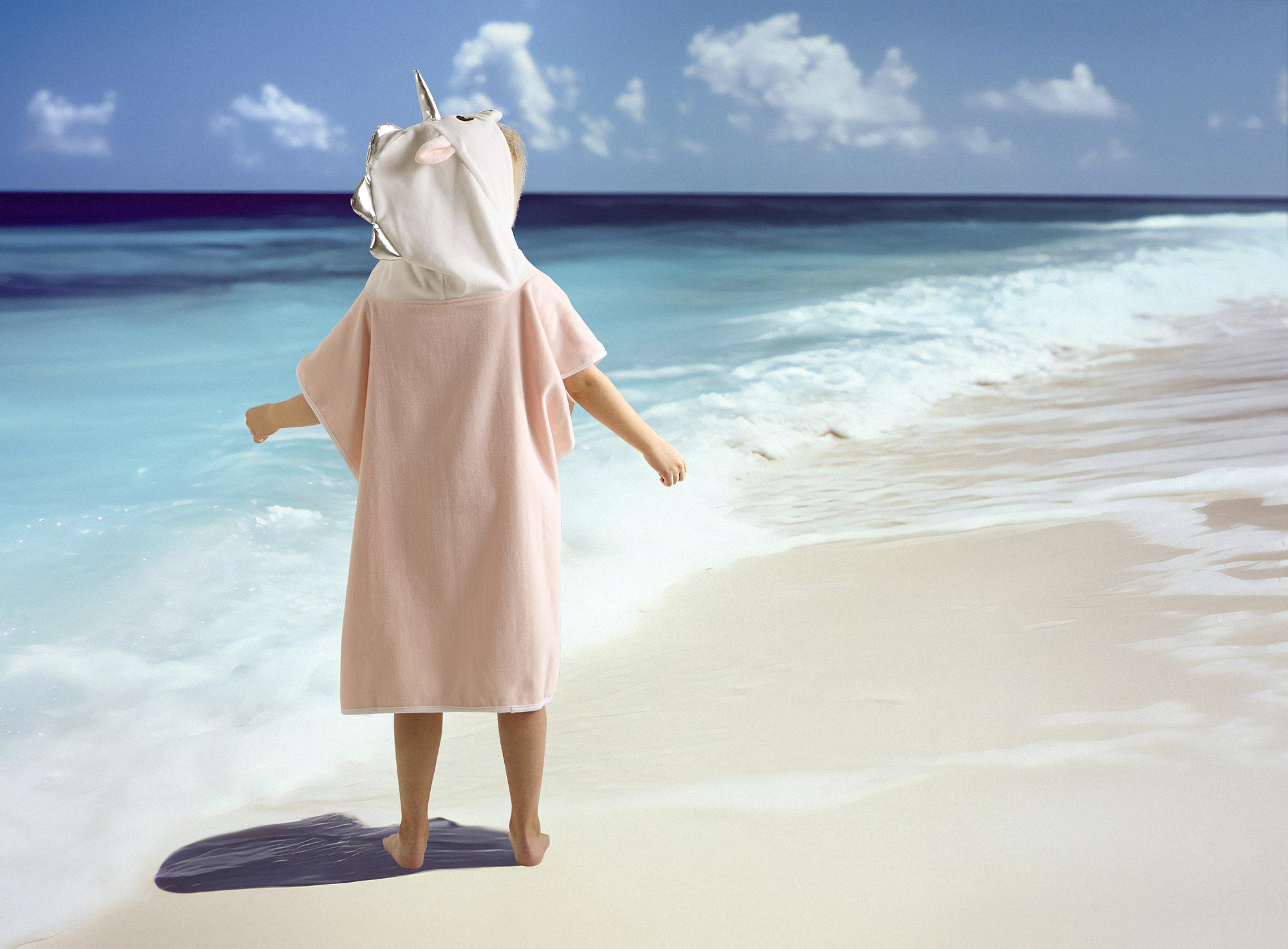 Children's Terry Cloth Beach Towel Pink 2