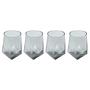 4x Diamond Water Glass Smoke Glass Transparent Grey 0
