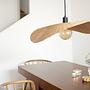 Pendelleuchte Rayo Eisen / Bambus 1-flammig Beige 3