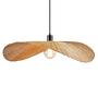 Pendelleuchte Rayo Eisen / Bambus 1-flammig Beige 0