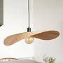 Pendelleuchte Rayo Eisen / Bambus 1-flammig Beige 2