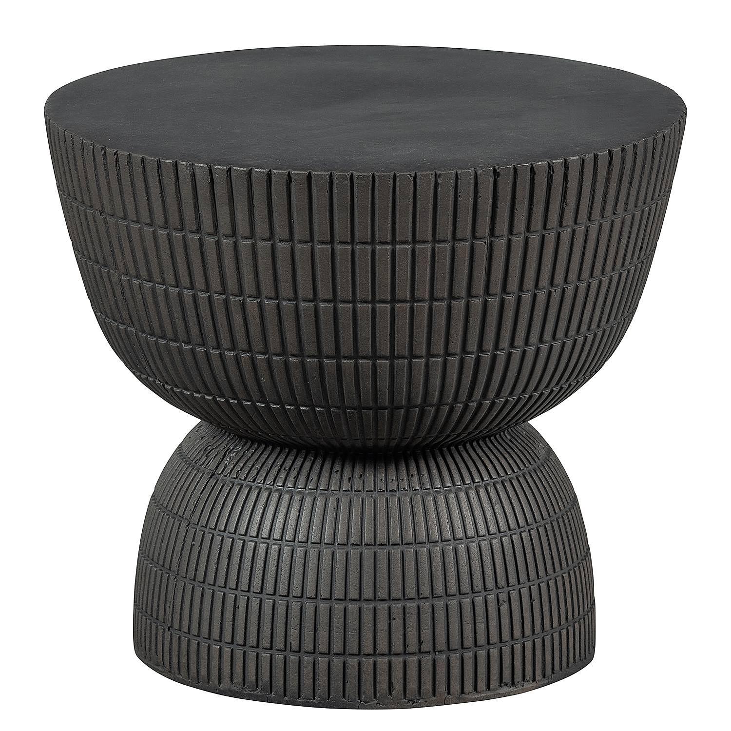 Beistelltisch Ukayu 40 cm Fiberglas Antik Schwarz 1