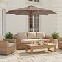 Sonnenschirm Sombrilla Eukalyptus massiv / Polyester Taupe 2