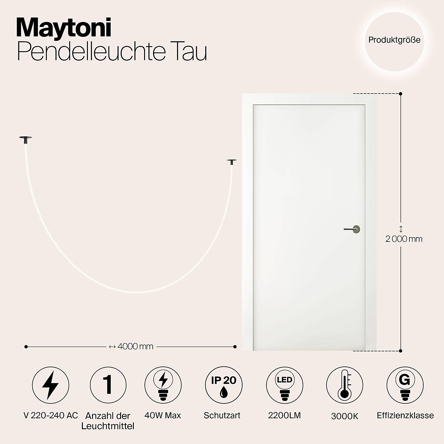 LED-Pendelleuchte Tau Typ A Silikon / Aluminium Schwarz 3