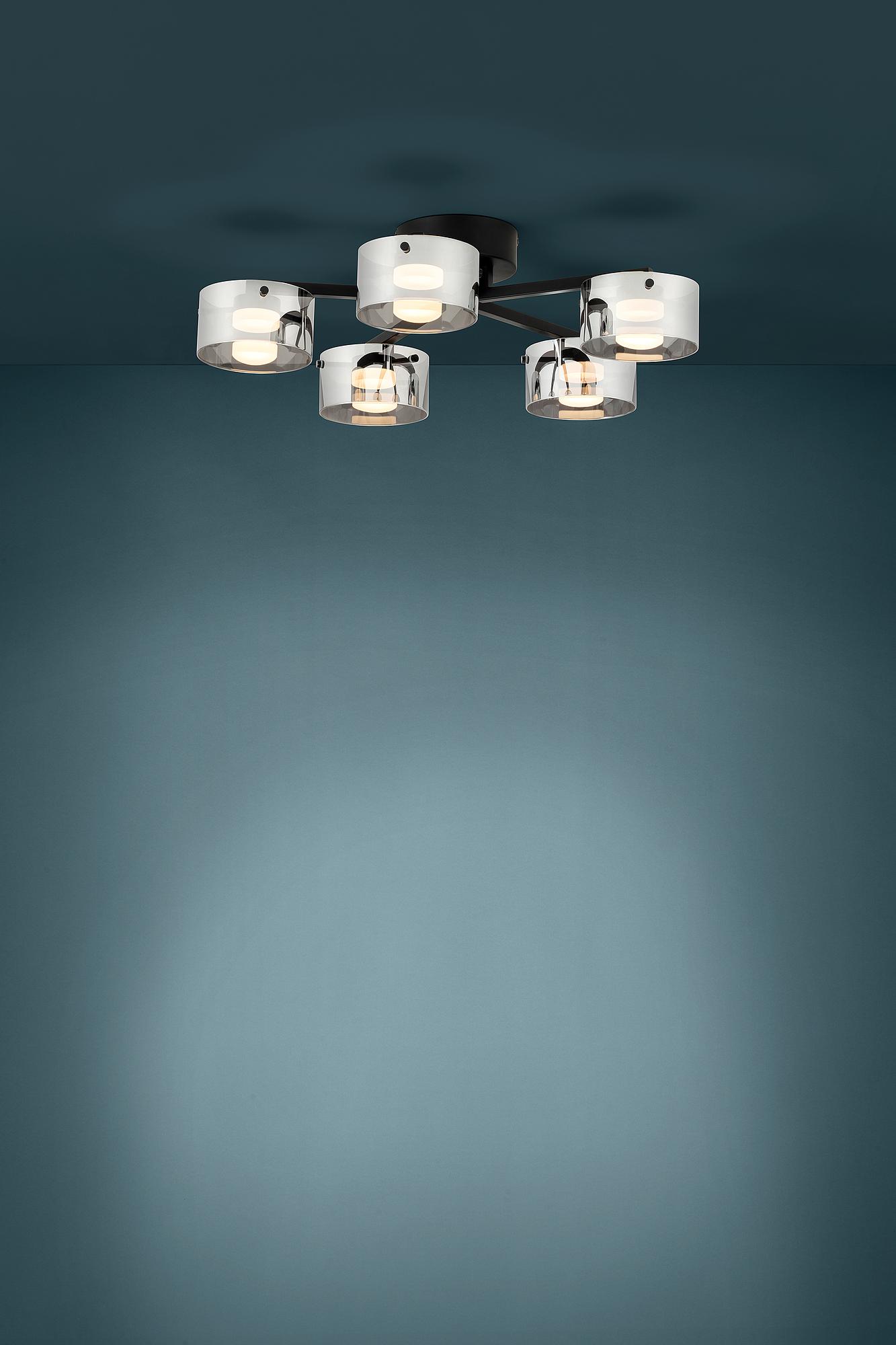 LED-Deckenleuchte Copillos Stahl / Rauchglas Schwarz 4