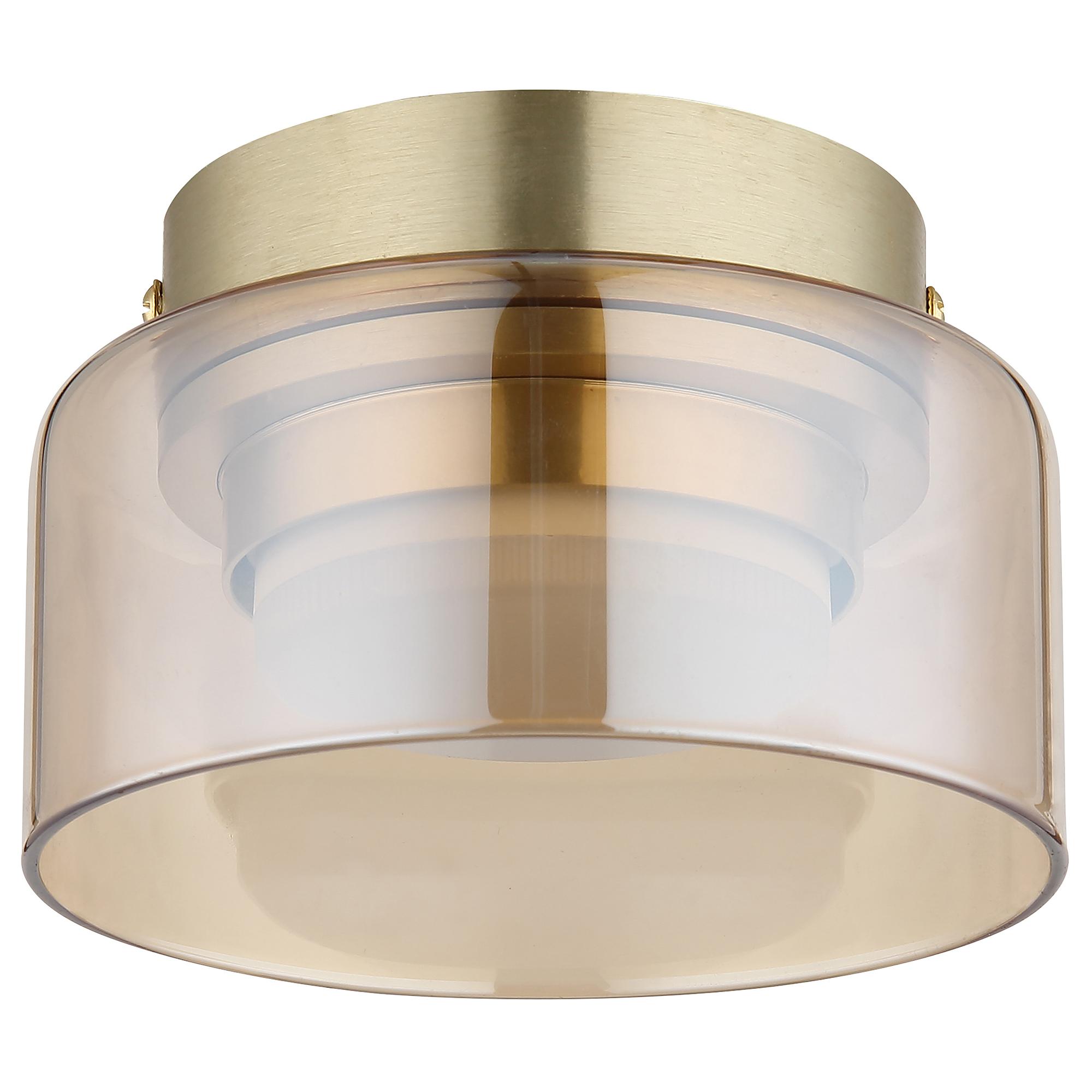 LED ceiling light Higgins iron / amber colored glass 3