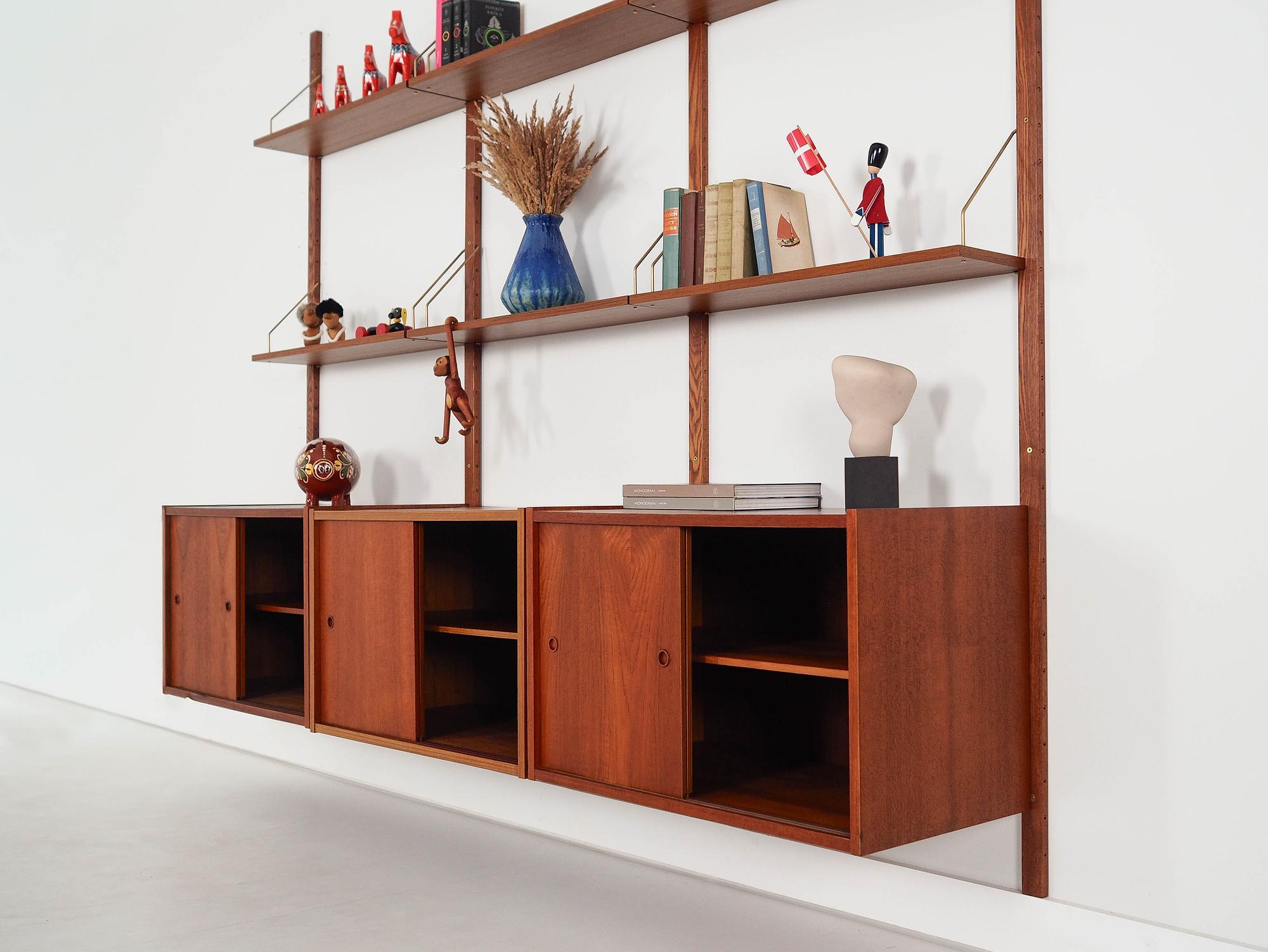 Modular teak bookshelf PS System 1960s 3