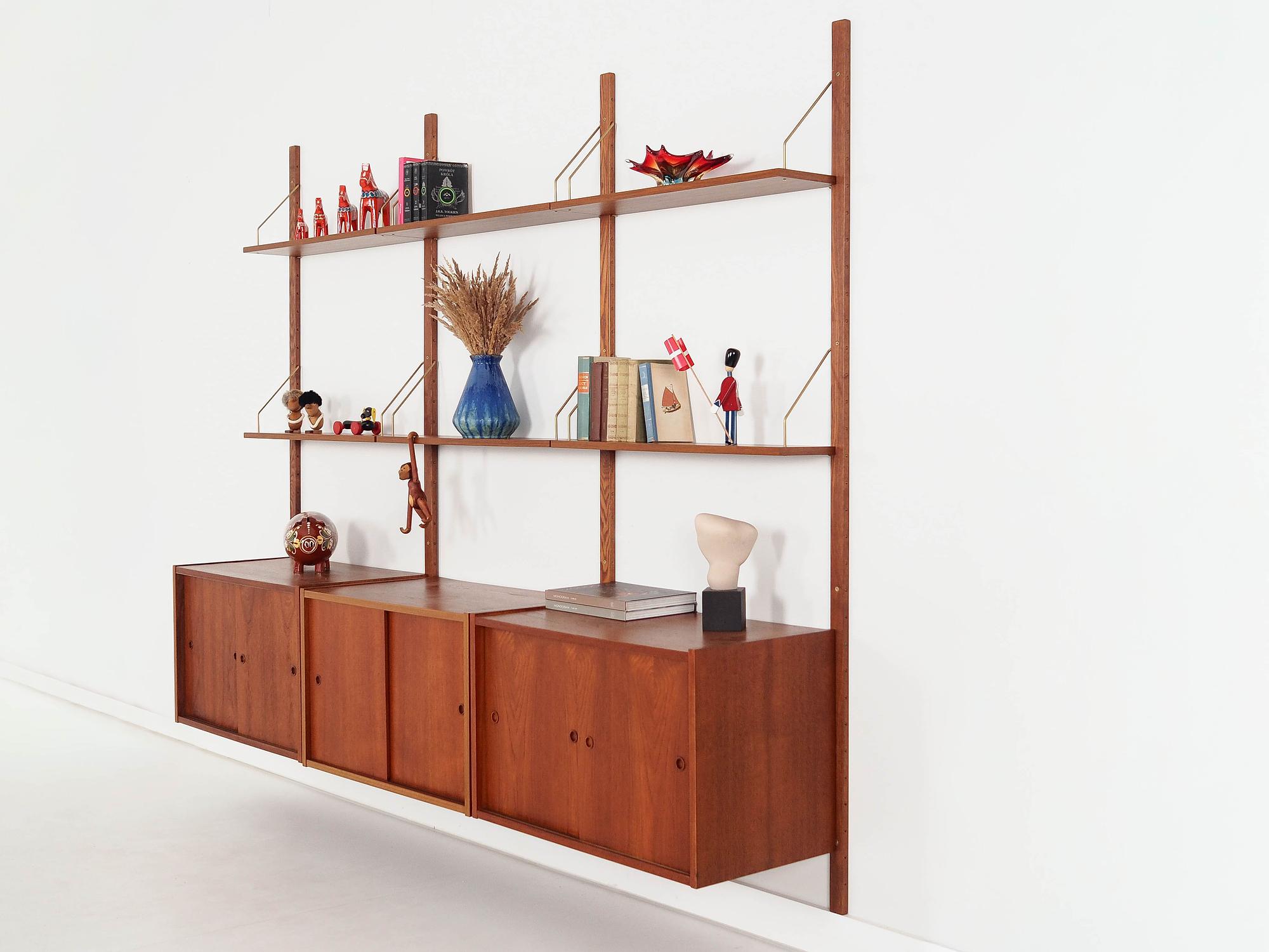 Modular teak bookshelf PS System 1960s 5