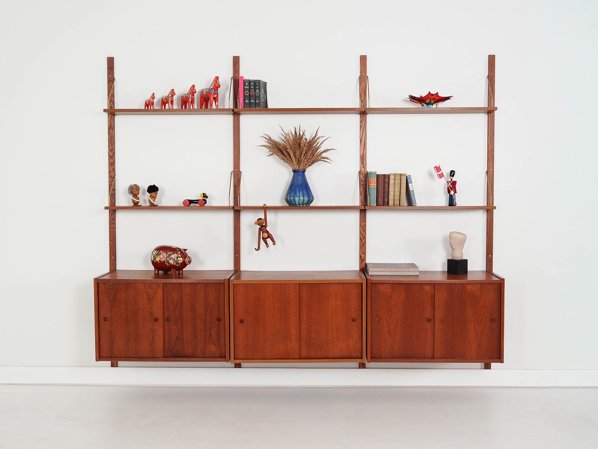 Modular teak bookshelf PS System 1960s 1