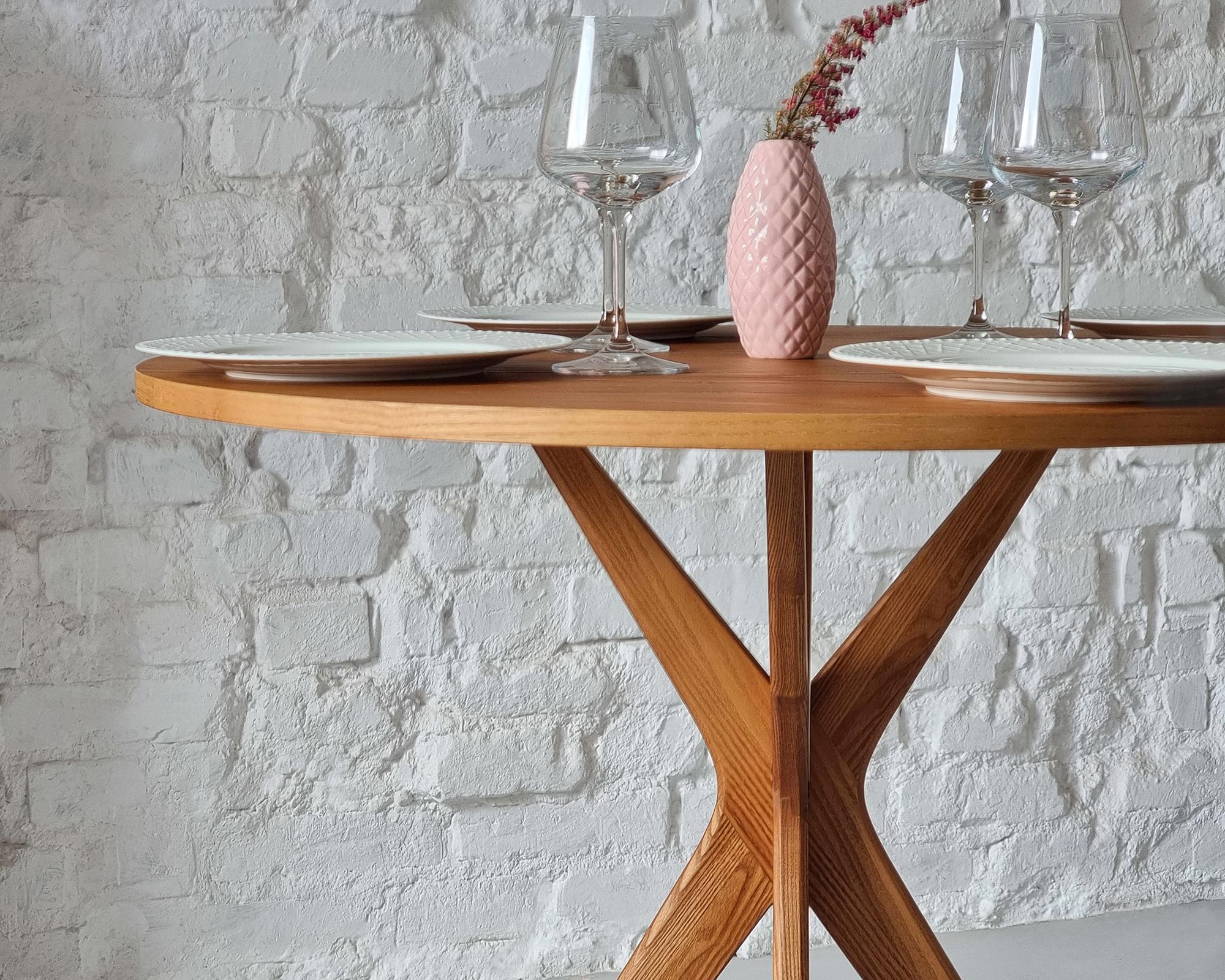 Furnierter Esstisch Lynda rund Eiche Durchmesser: 70 cm 4