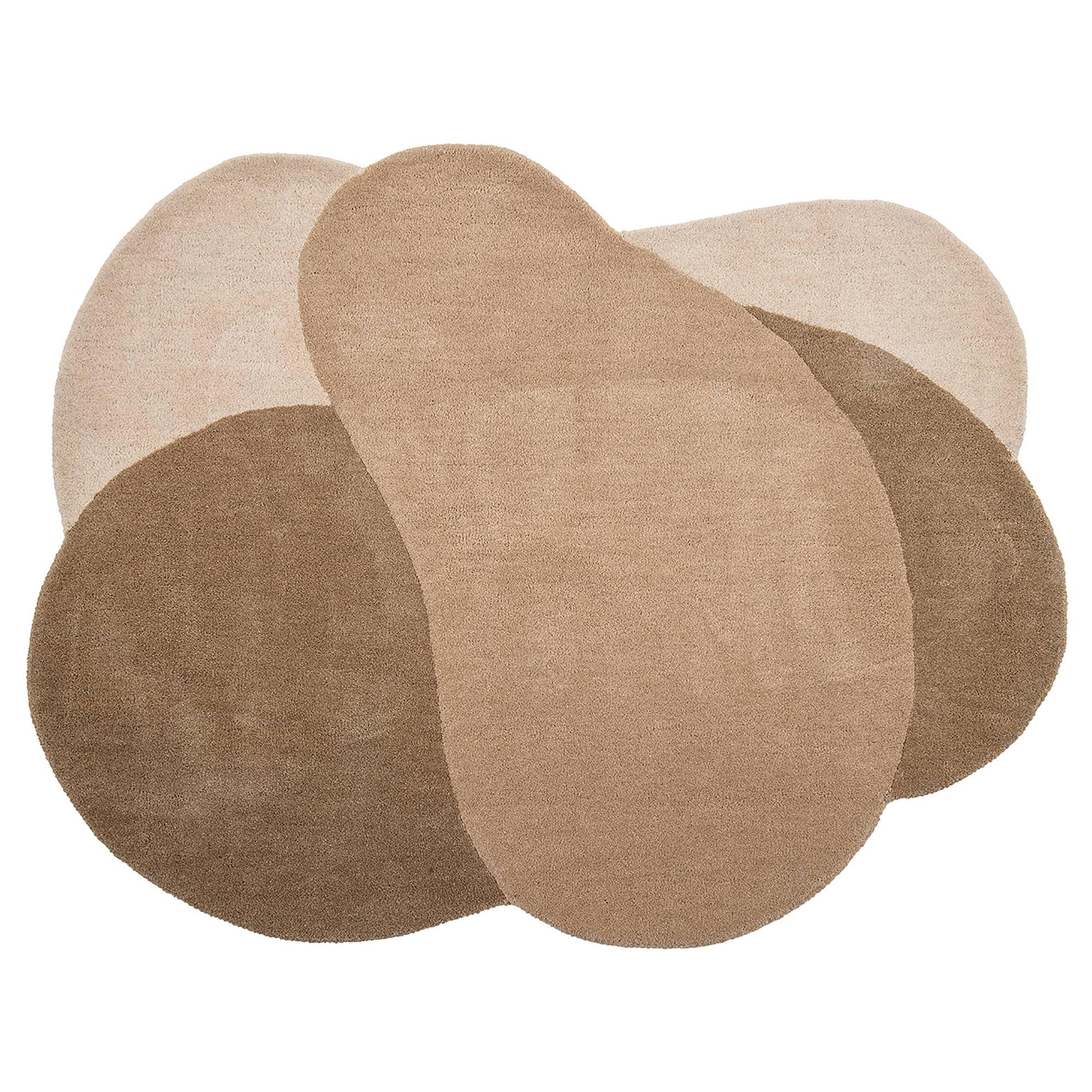 Kurzflorteppich Denton Wolle Braun / Beige 1