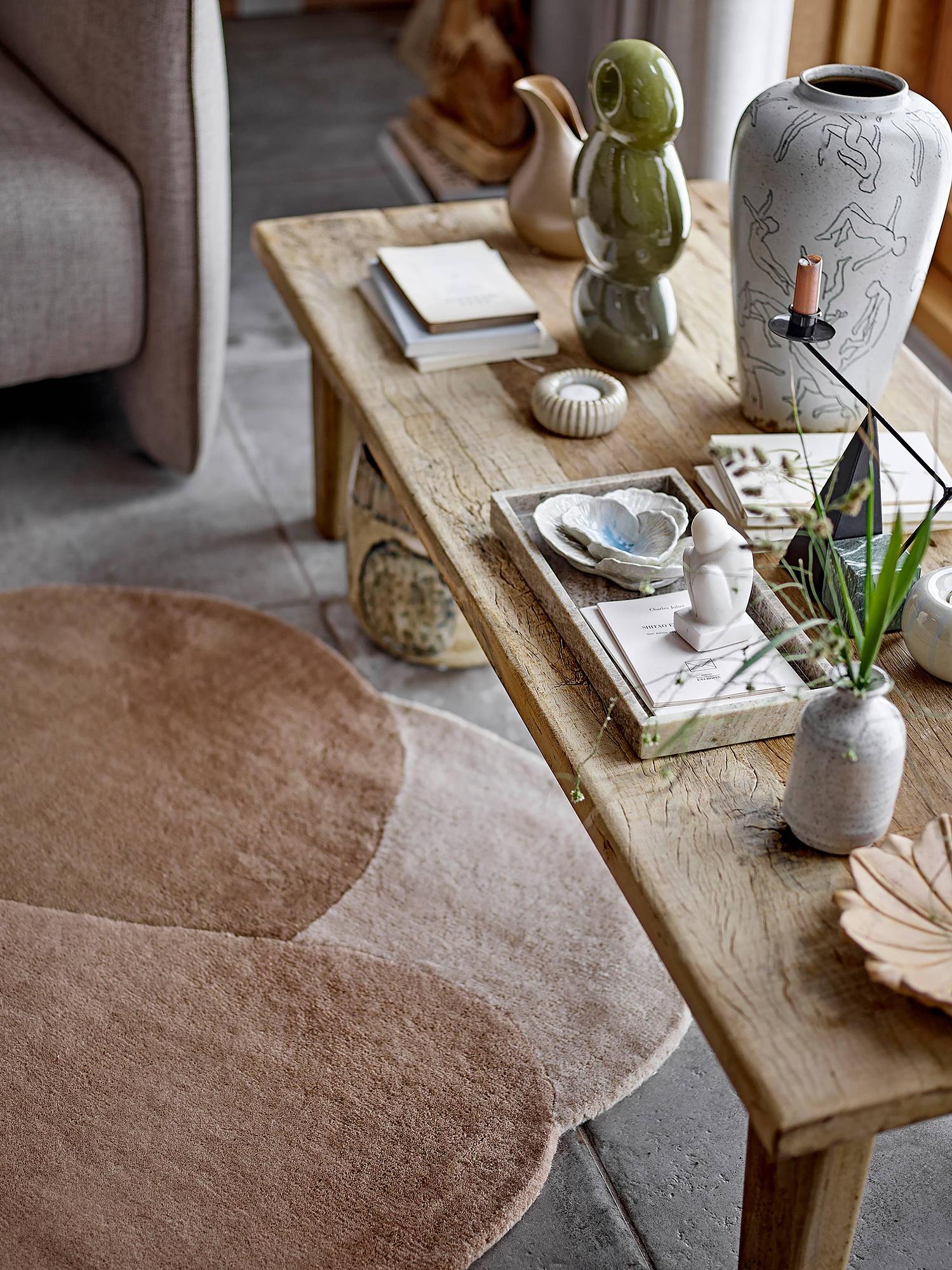 Kurzflorteppich Denton Wolle Braun / Beige 2