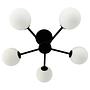 Ceiling lamp ILUMO opal glass / iron 5-light 4