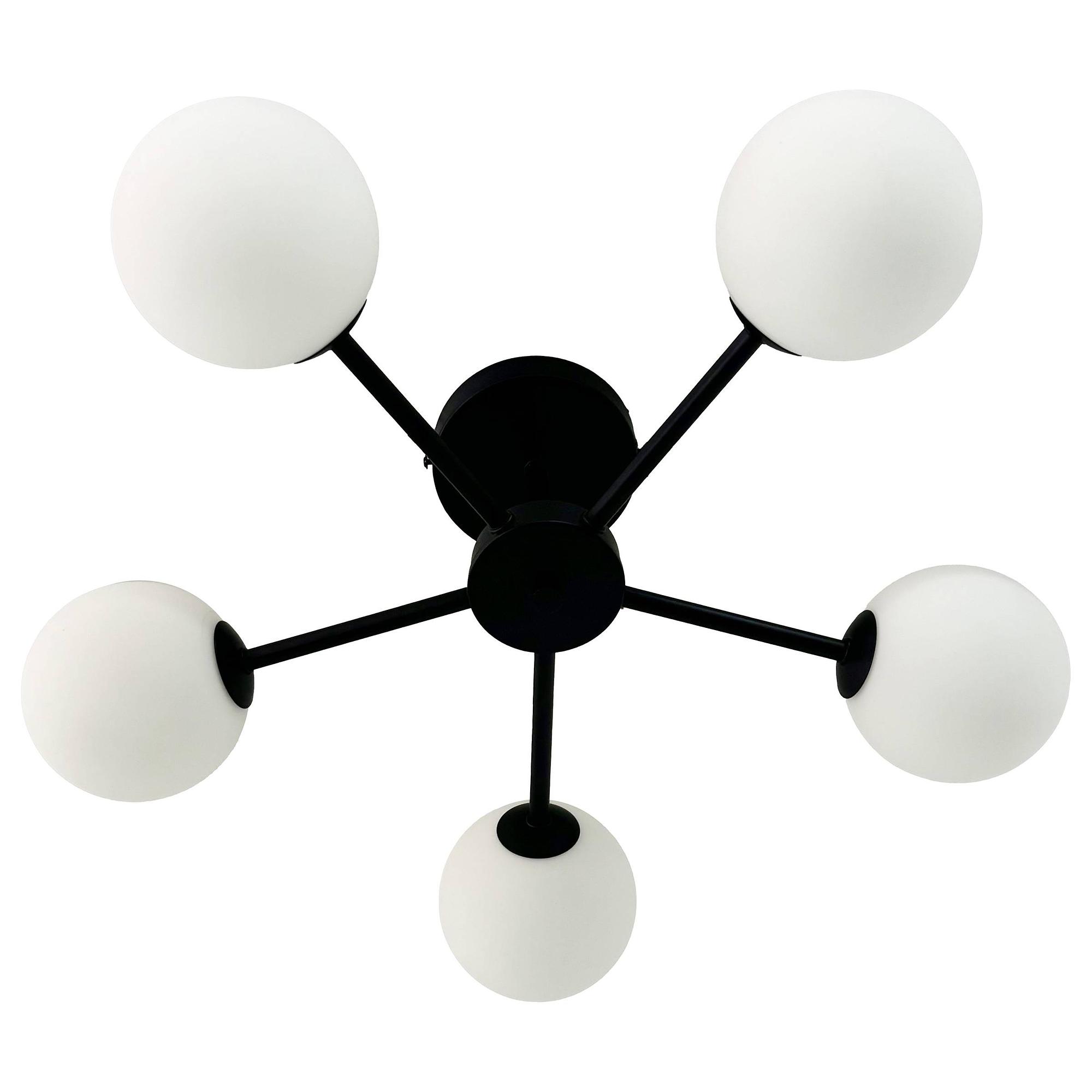 Ceiling lamp ILUMO opal glass / iron 5-light 4