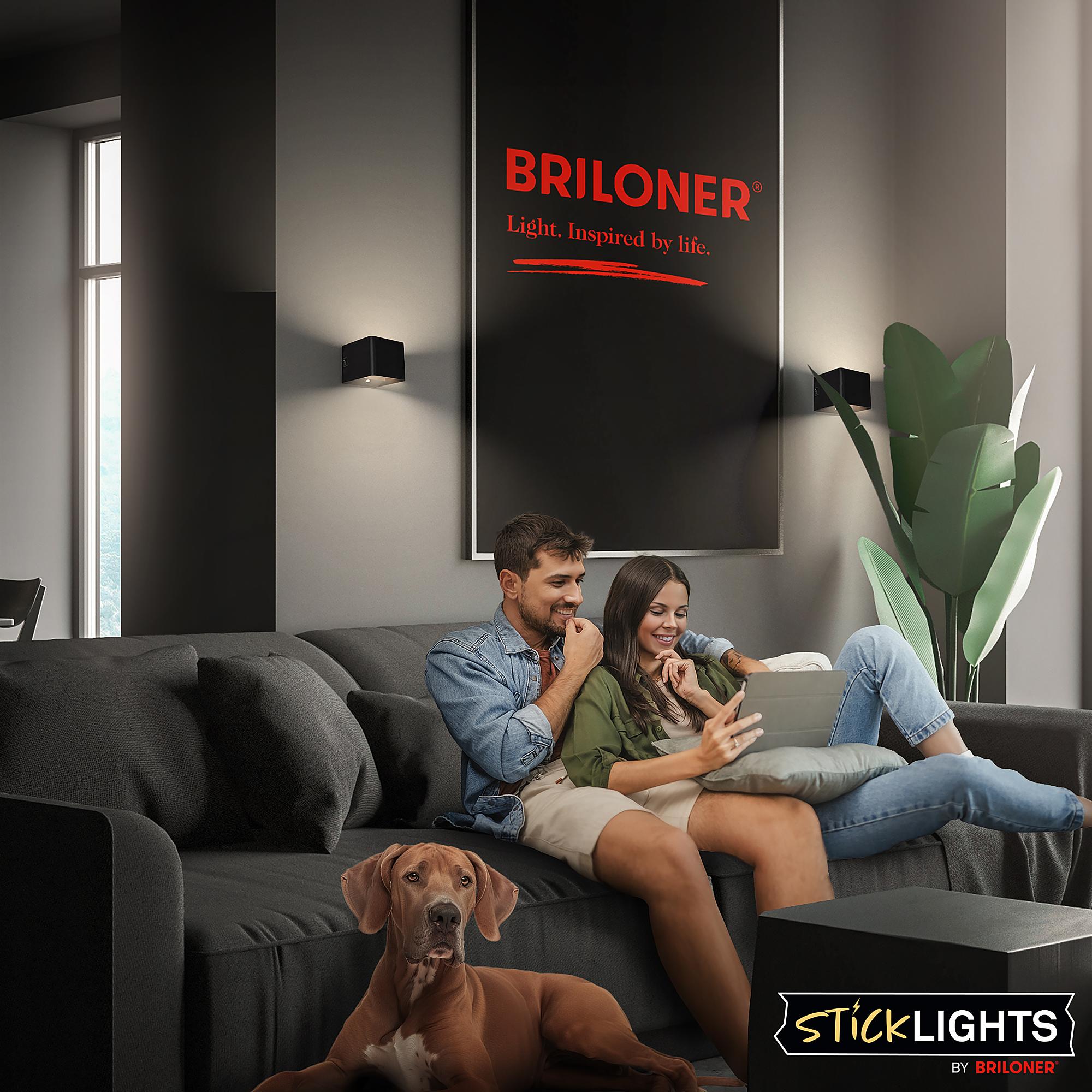 Akku LED-Wandleuchte Borra Aluminium / Polypropylen Schwarz 2