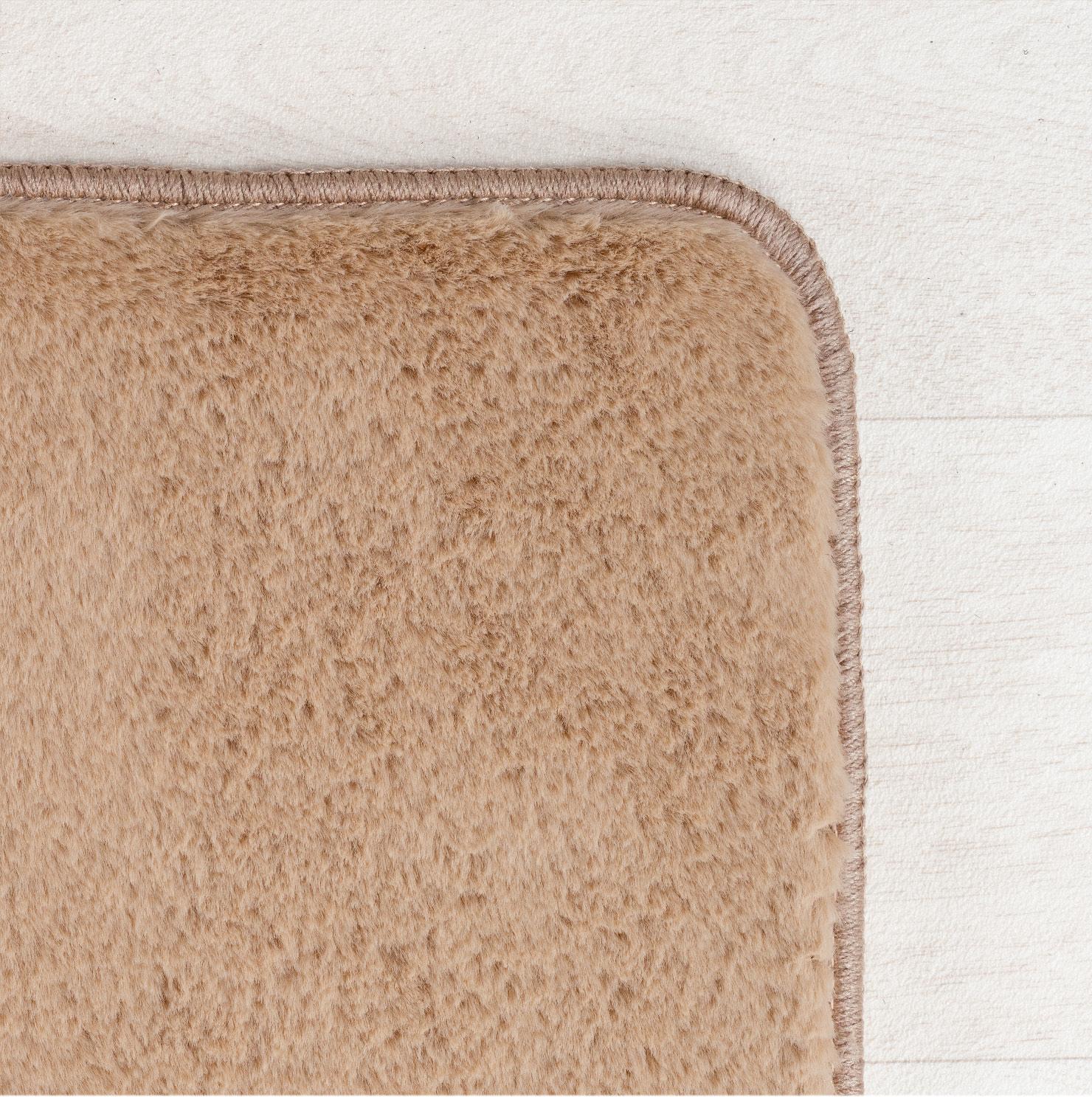 Short-pile rug Joy 1400 round felt / polypropylene beige 3