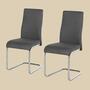 Freischwinger Claras Webstoff Grau 2er Set 1