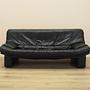 Schwarzes Ledersofa 1960er Jahre 1