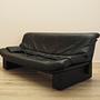 Black leather sofa 1960s 2