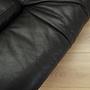 Black leather sofa 1960s 12