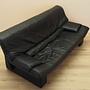 Black leather sofa 1960s 10