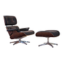 Vitra Lounge Chair Santos Sessel Leder Schwarz Ottoman 0