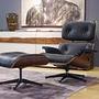 Vitra Lounge Chair Santos Leder Premium Schwarz Ottoman 5