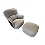 Walter Knoll Sessel Ishino Stoff Savannah Grau mit Hocker 0