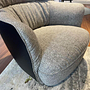 Walter Knoll Sessel Ishino Stoff Savannah Grau mit Hocker 4