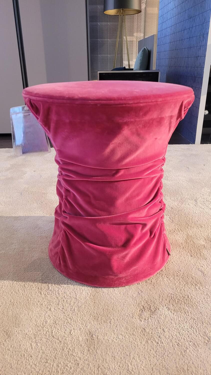 Hocker Bellows Samtstoff Harald 2 612 Rose Rosa 4