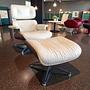 Vitra Sessel Lounge Chair mit Ottoman Leder Weiß Nussbaum 8