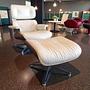 Vitra Sessel Lounge Chair mit Ottoman Leder Weiß Nussbaum 3