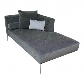 Recamiere Jaan Living Stoff Grau Gestell Aluminium 5