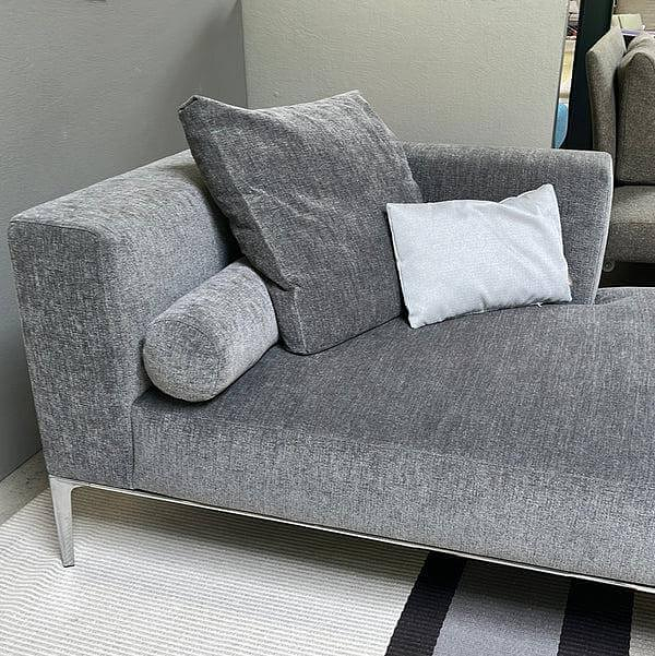 Recamiere Jaan Living Stoff Grau Gestell Aluminium 3