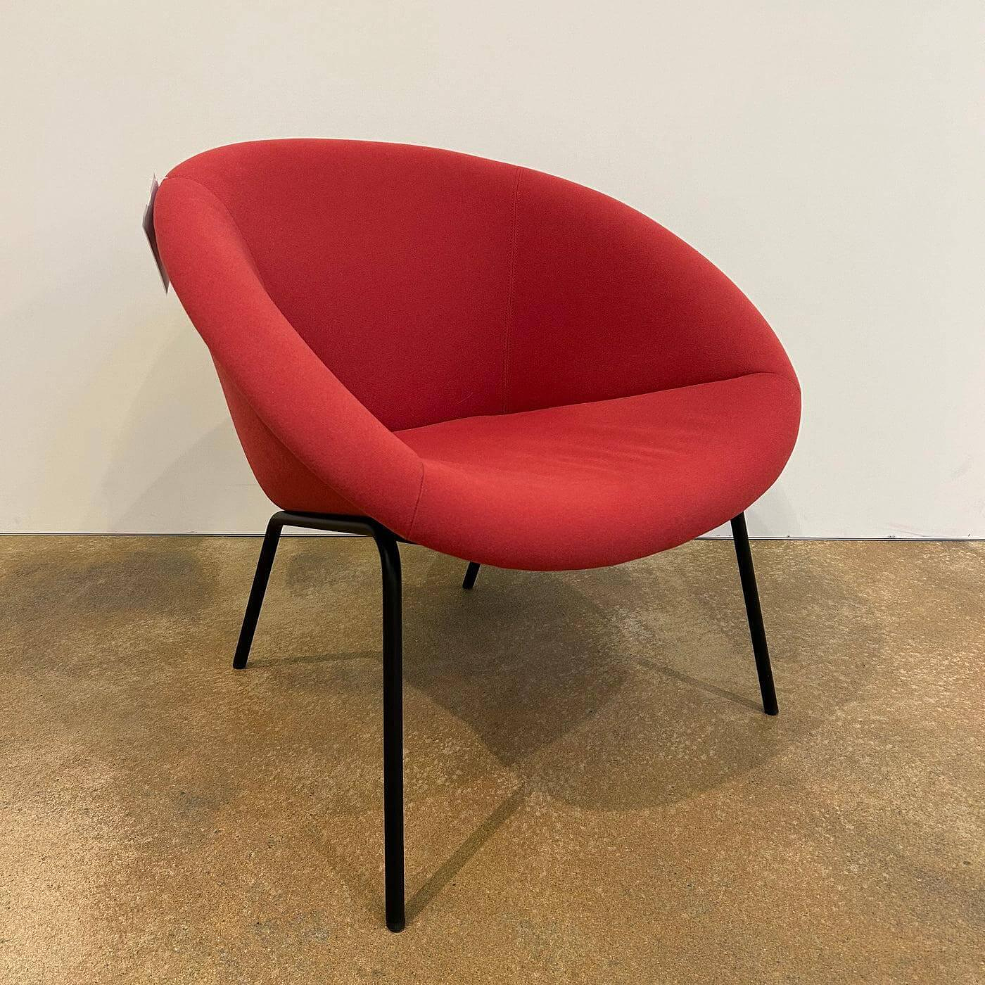 Walter Knoll Sessel 369 10 Stoff Rot Gestell Schwarz 1