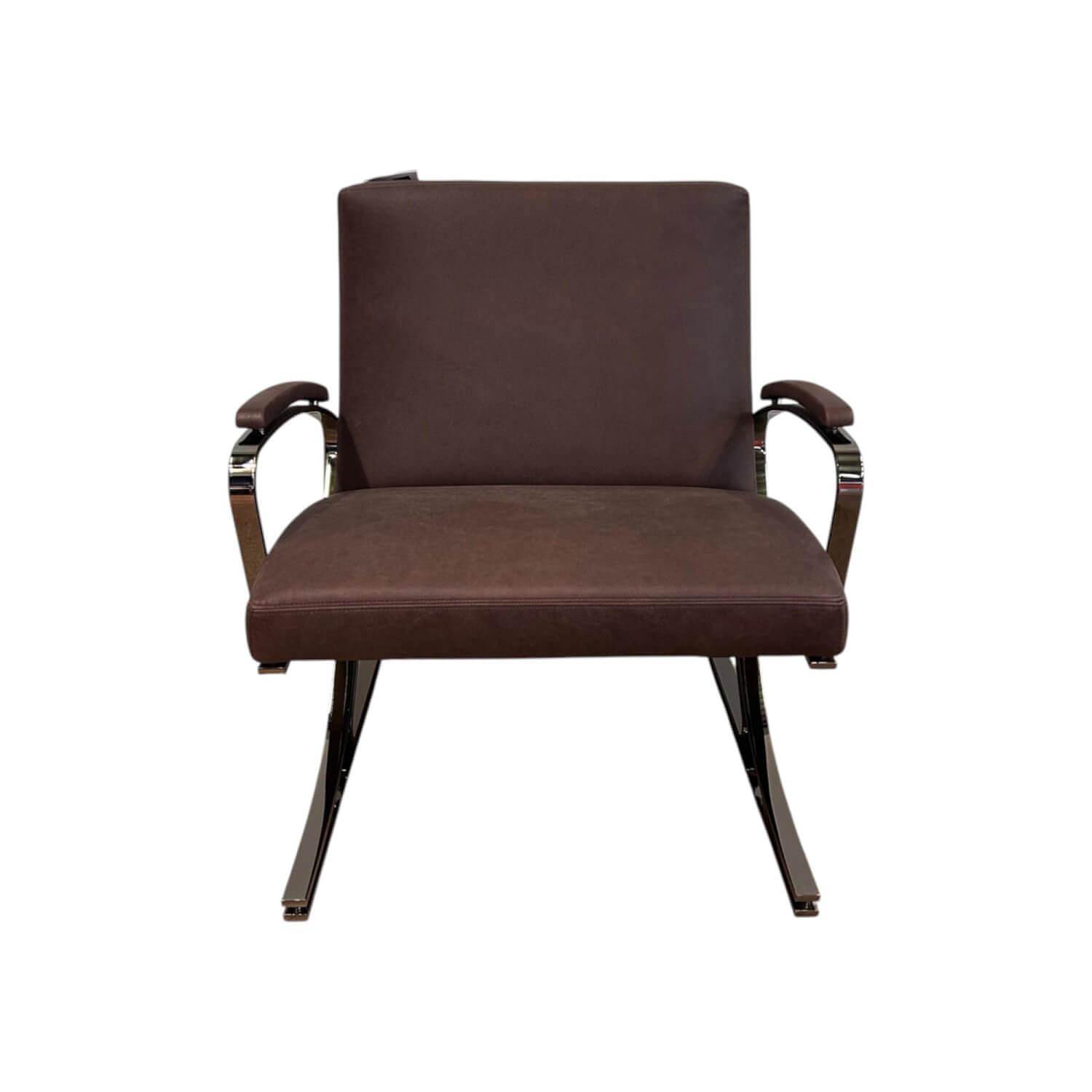 Walter Knoll Berlin Sessel Leder Kastanie Mit Chromgestell 0