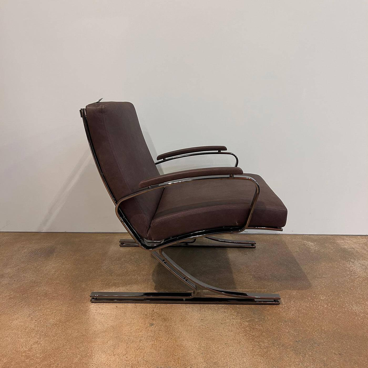 Walter Knoll Berlin Sessel Leder Kastanie Mit Chromgestell 4