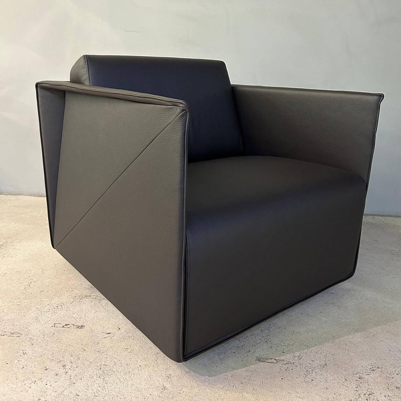 Walter Knoll Sessel T Ray Leder Braun Teak Gestell 8