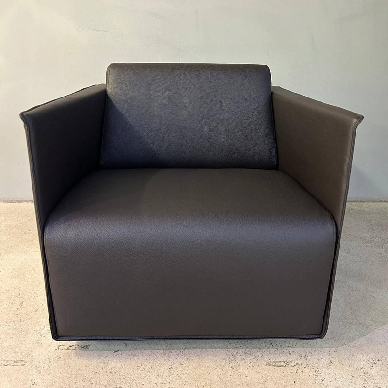 Walter Knoll Sessel T Ray Leder Braun Teak Gestell 10