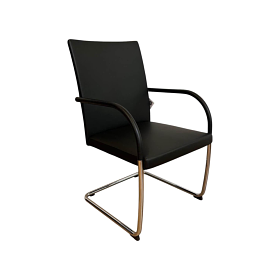 Walter Knoll Freischwinger George 1572 Black Leather Round 8