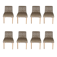 4er Set Stuhl Liz Wood Leder Eiche Braun Geölt 6