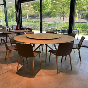 4er Set Stuhl Liz Wood Leder Eiche Braun Geölt 10