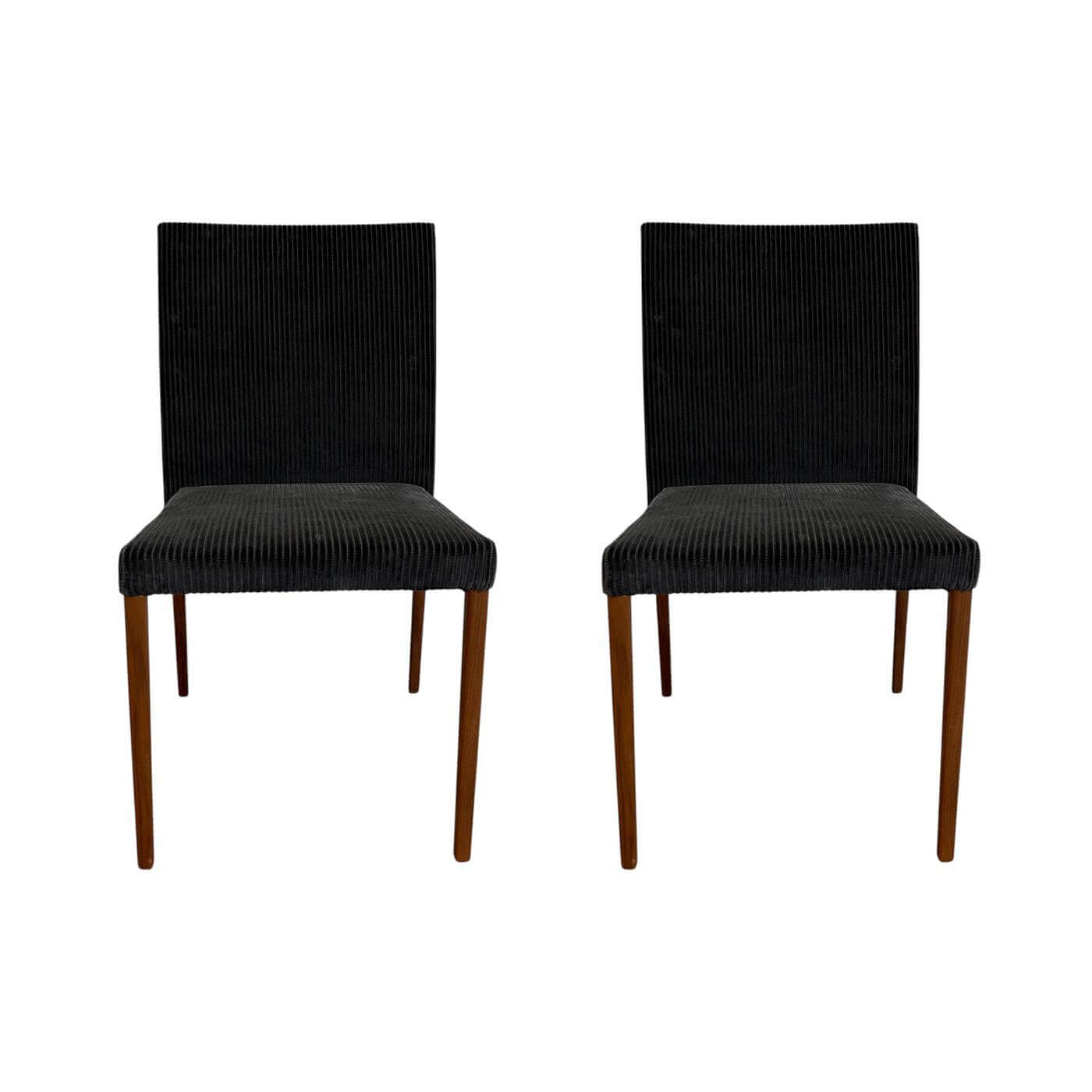 Walter Knoll Jason Lite 1900 Stuhl Stoff Dunkelblau Nussbaum 0