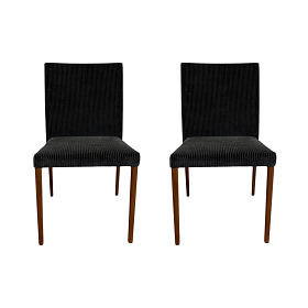 Walter Knoll Jason Lite 1900 Stuhl Stoff Dunkelblau Nussbaum 7
