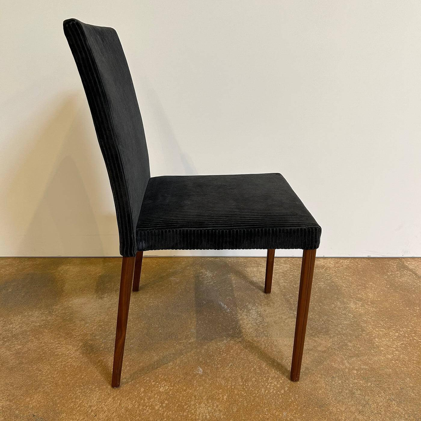 Walter Knoll Jason Lite 1900 Stuhl Stoff Dunkelblau Nussbaum 1