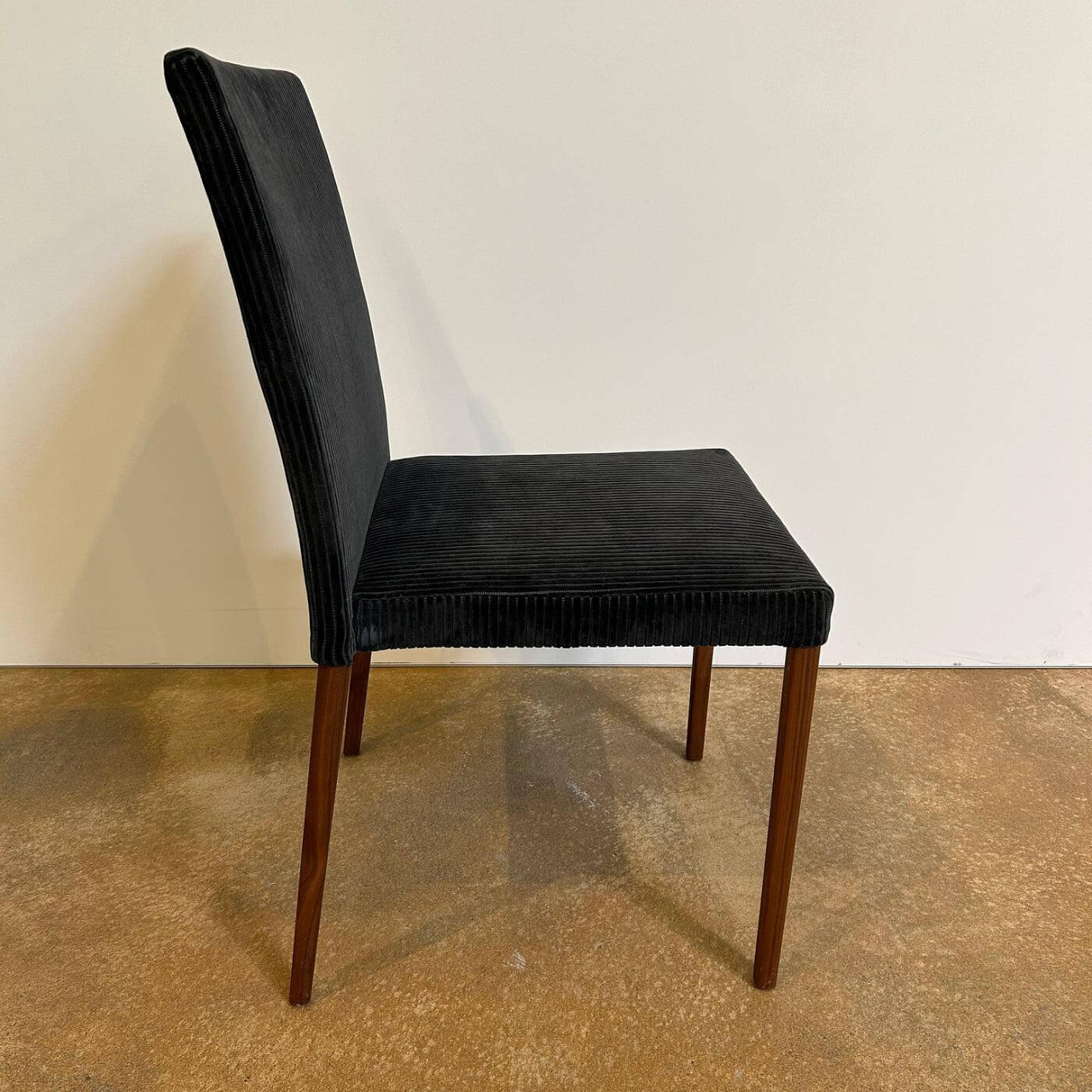 Walter Knoll Jason Lite 1900 Stuhl Stoff Dunkelblau Nussbaum 8
