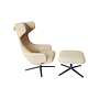 Vitra Sessel Grand Repos Stoff Dumet Ocker mit Hocker 0