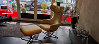 Vitra Sessel Grand Repos Stoff Dumet Ocker mit Hocker 5