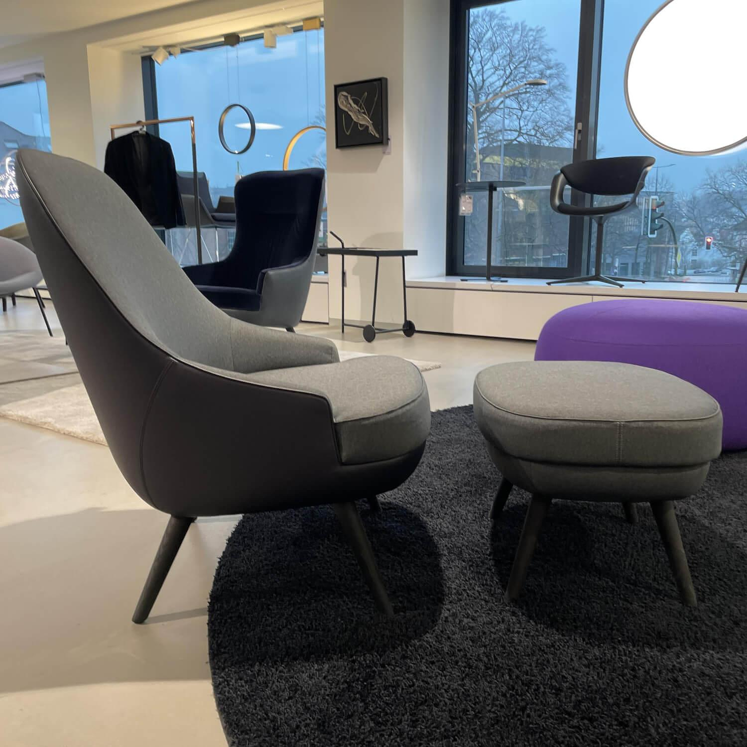 Walter Knoll Sessel 375/376 Grau 1