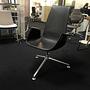 FK Schalensessel Leder 65 Schwarz Aluminium Kreuzfuß 4